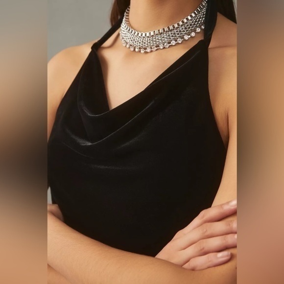 Anthropologie Cowl-Neck Velvet Top - Picture 2 of 4